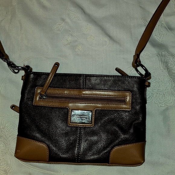 Tignanello Black and Brown Crossbody Bag - Picture 1 of 6